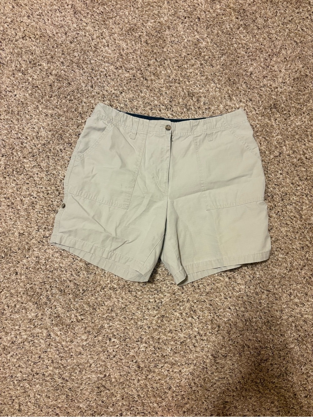 Eddie Bauer Khaki High-Waist 100% Cotton Utility Shorts